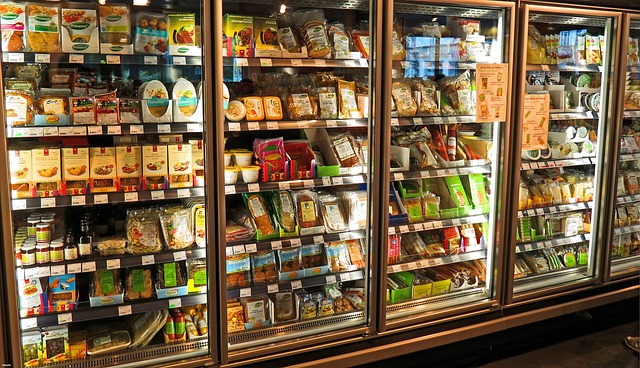 food display inside freezer